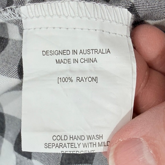 Petal and Pup Black White Gingham Tiered Ruffle Maxi Dress Cottagecore V-Neck S - Picture 8 of 8